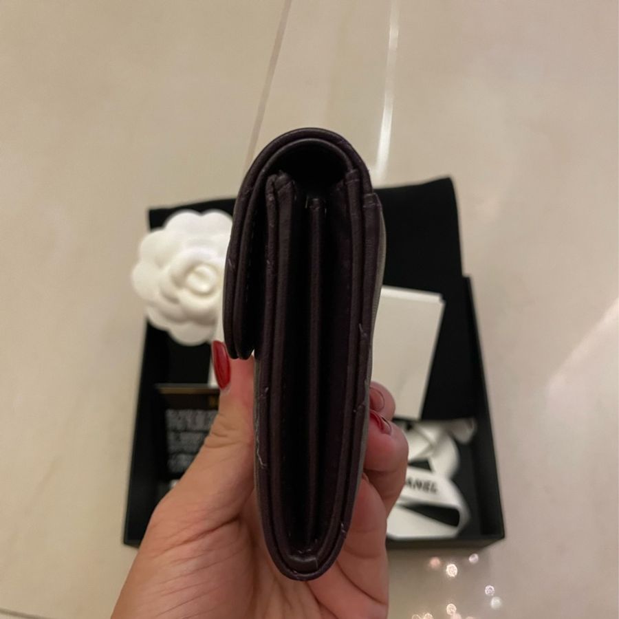 Chanel深紫色雙層卡包-4