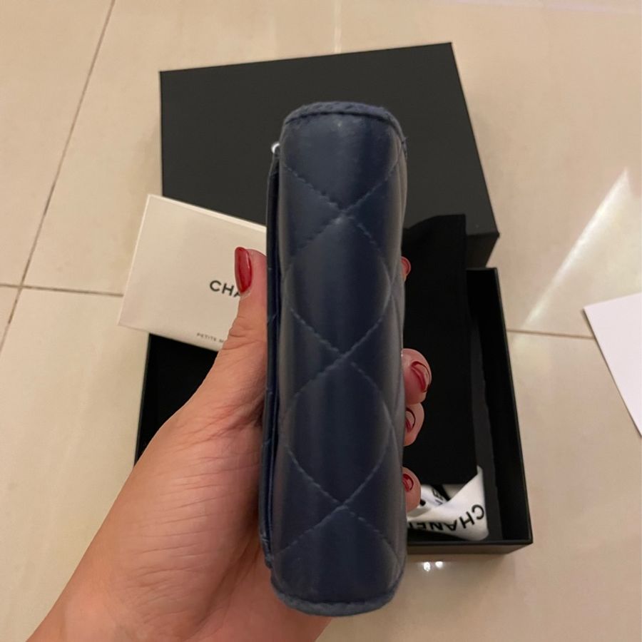 Cannel深藍色牛皮雙層卡包-3