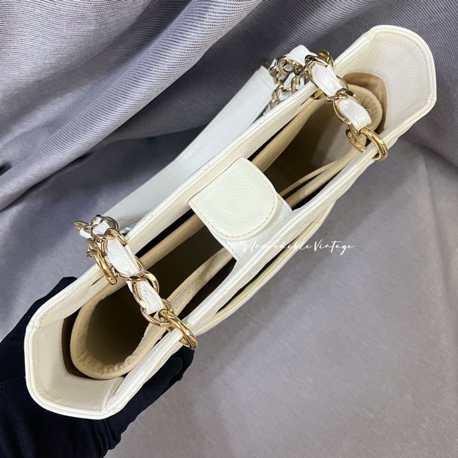 Chanel Petite White Bag PST 白金荔枝皮袋-5