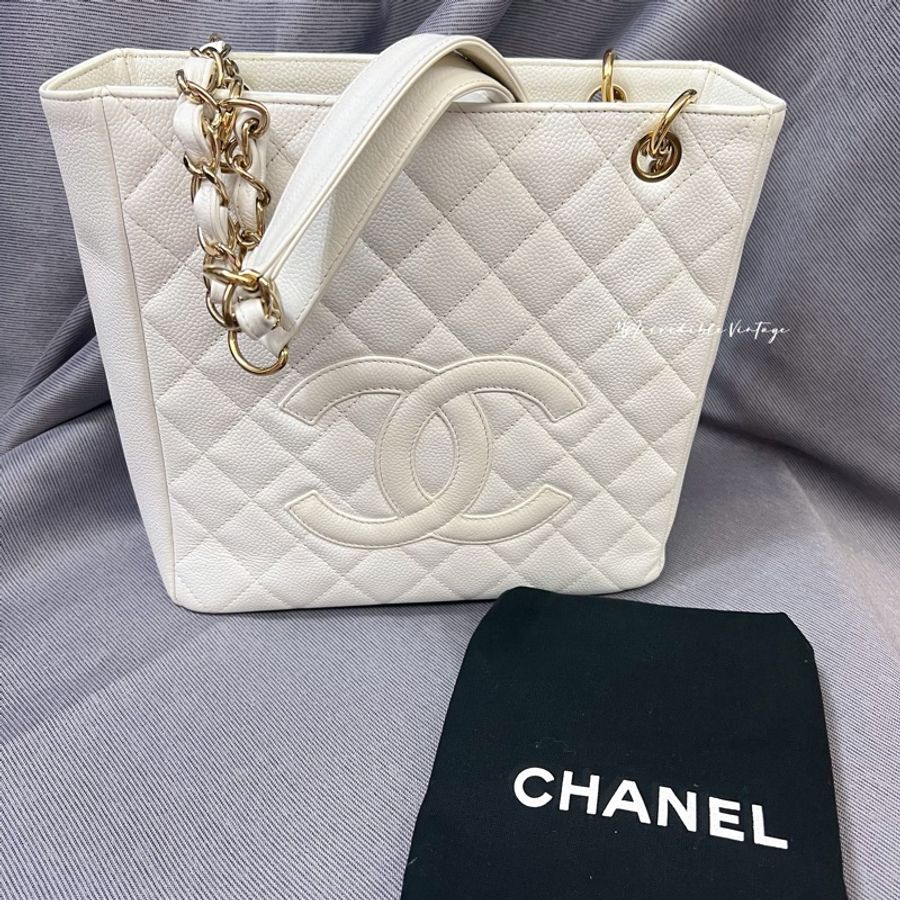 Chanel Petite White Bag PST 白金荔枝皮袋-6