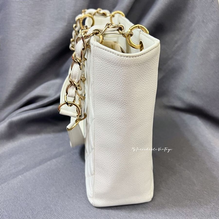Chanel Petite White Bag PST 白金荔枝皮袋-8
