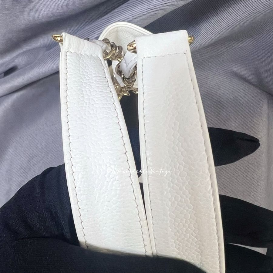 Chanel Petite White Bag PST 白金荔枝皮袋-11