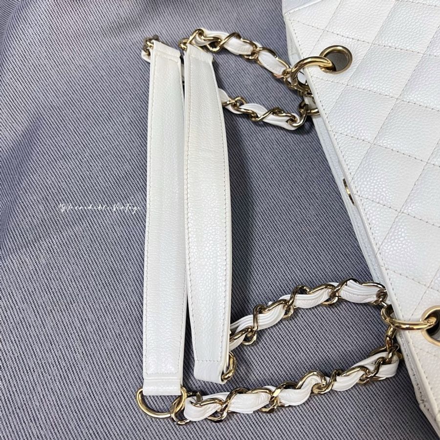 Chanel Petite White Bag PST 白金荔枝皮袋-14