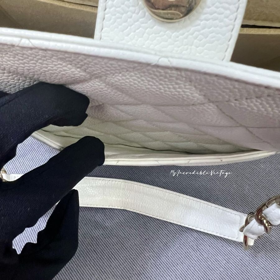 Chanel Petite White Bag PST 白金荔枝皮袋-17