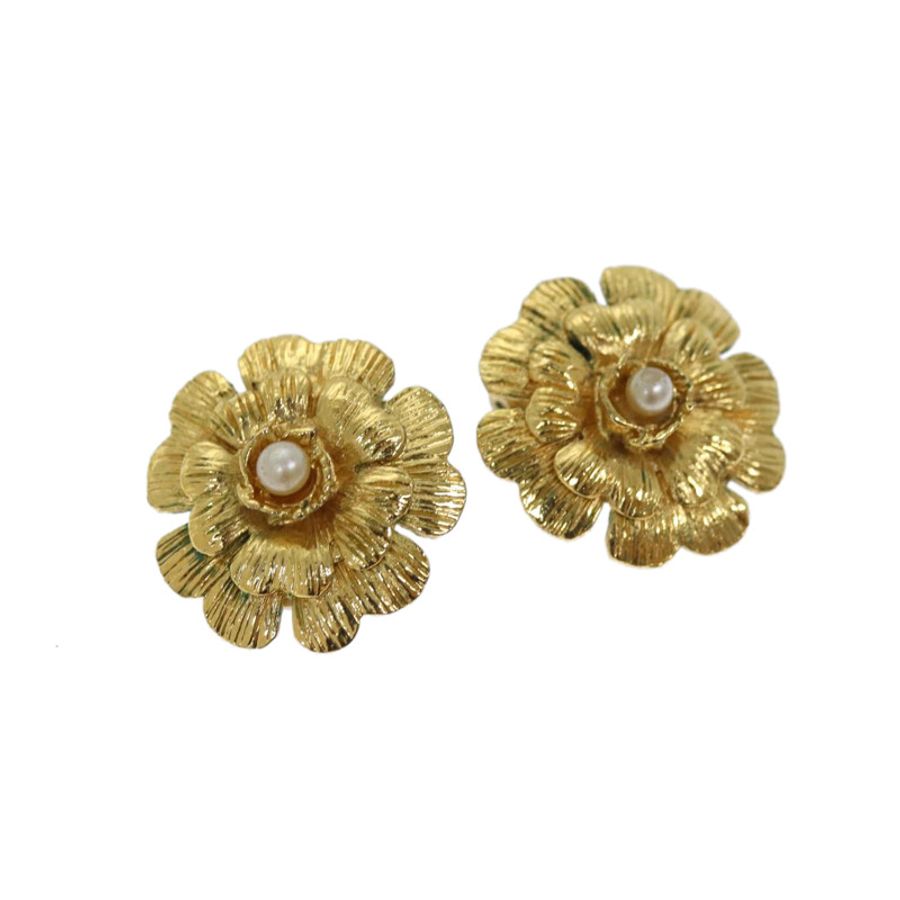 【日本直送】香奈兒耳環 金屬 金 CC Auth bs13981-0