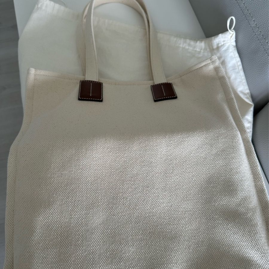 BALLY Crystalia 字母印花皮標帆布托特包-6