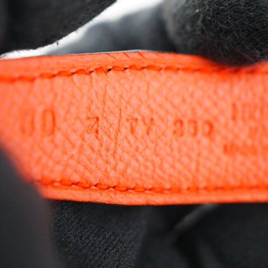 愛馬仕 Hermes Mini Constance Martelee 玫瑰金敲打紋暗紅橘雙面皮帶 / Z刻 24mm(附購證影本)-10
