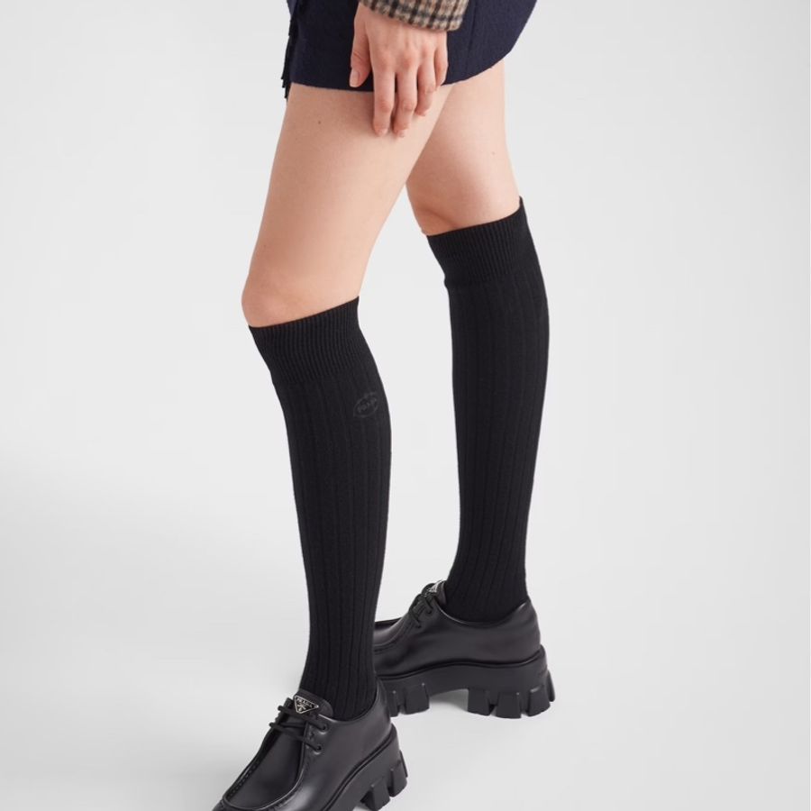 Prada Monolith 皮革綁帶女鞋-7
