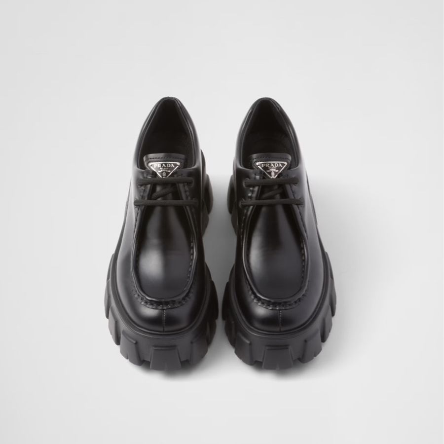 Prada Monolith 皮革綁帶女鞋-8