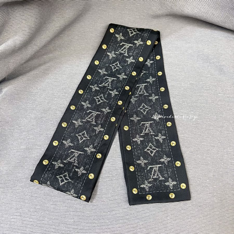LV仿牛仔布黑白灰Twilly-5