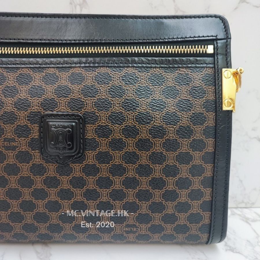 CELINE Vintage Macadam Clutch 中古 老花 手拿包-4