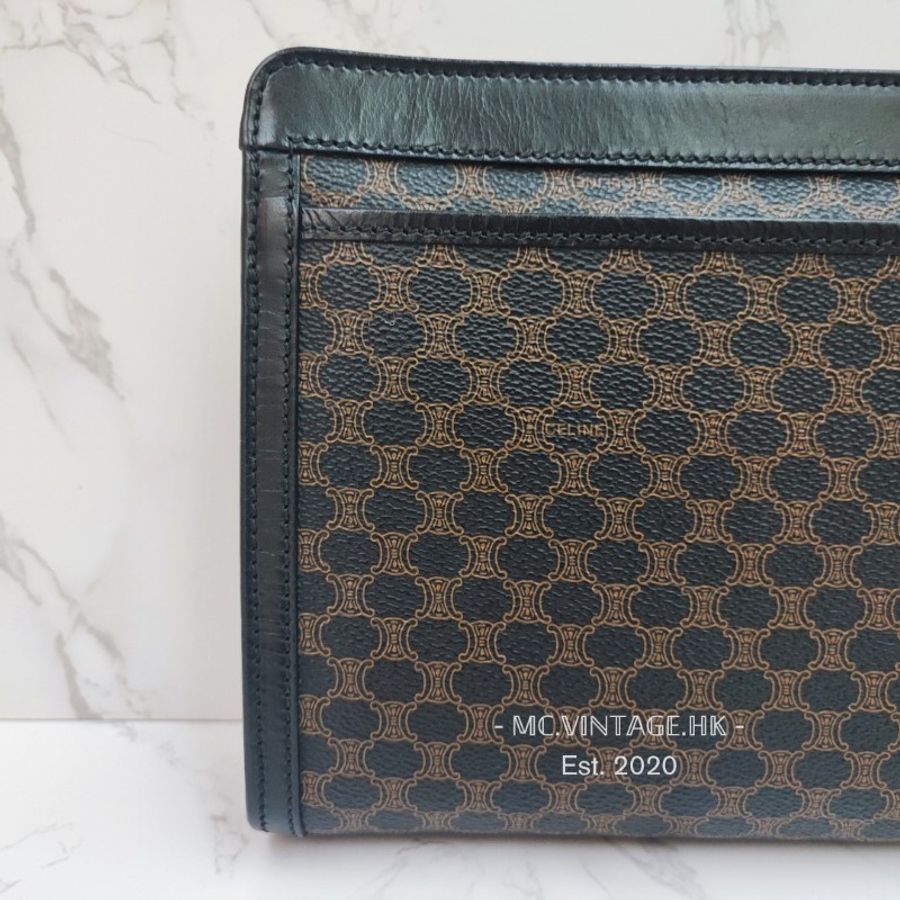 CELINE Vintage Macadam Clutch 中古 老花 手拿包-6
