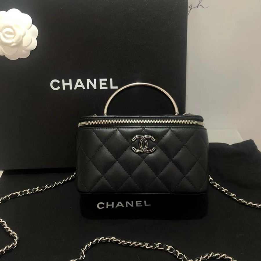 Chanel香奈兒 24c黑銀 琺瑯手柄長盒子-0
