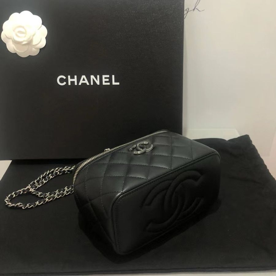 Chanel香奈兒 24c黑銀 琺瑯手柄長盒子-5