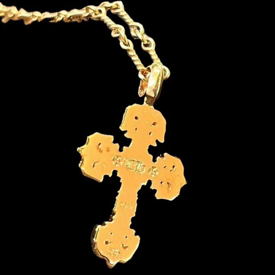 Chrome Hearts 克羅心 22K金 火焰🔥十字架吊墜-2