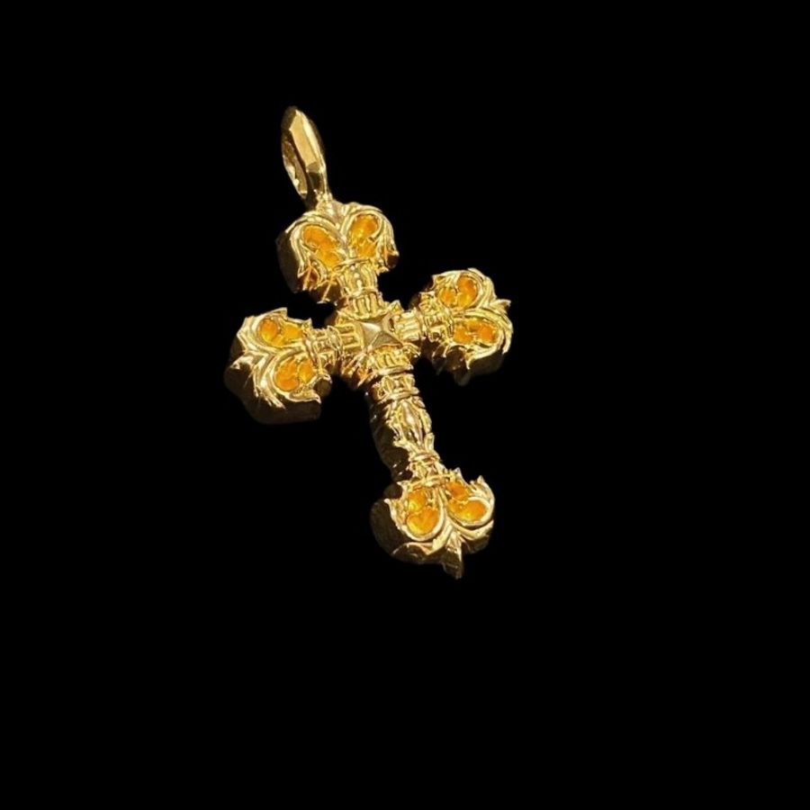 Chrome Hearts 克羅心 22K金 火焰🔥十字架吊墜-4