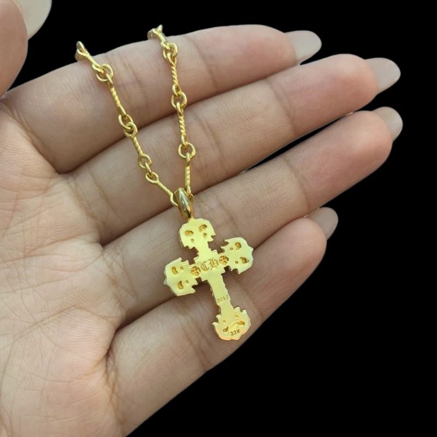 Chrome Hearts 克羅心 22K金 火焰🔥十字架吊墜-11