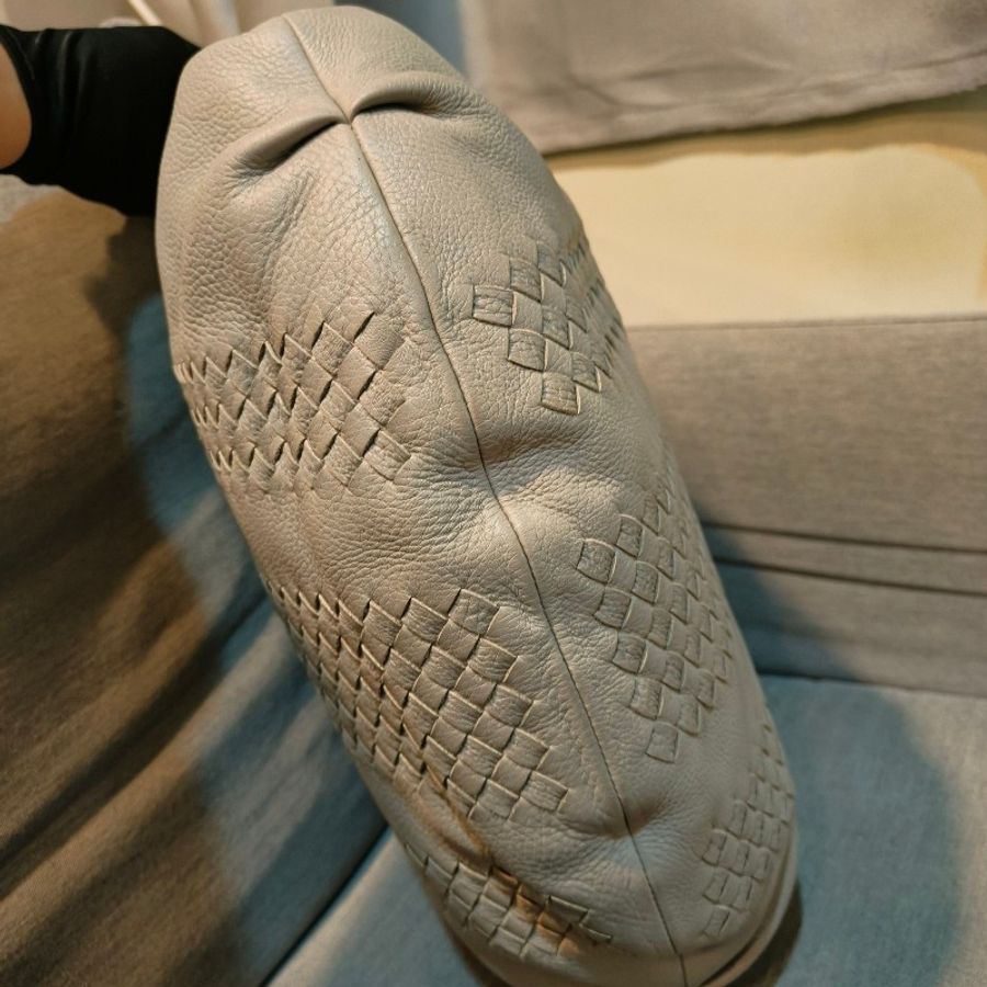 ㊣✨ Bottega Veneta ✨寶緹嘉 BV 小牛皮 灰色 編織 手提 單肩背 半月包 托特包/二手包/二手精品/保證正品🌳二手樹屋🌳-5