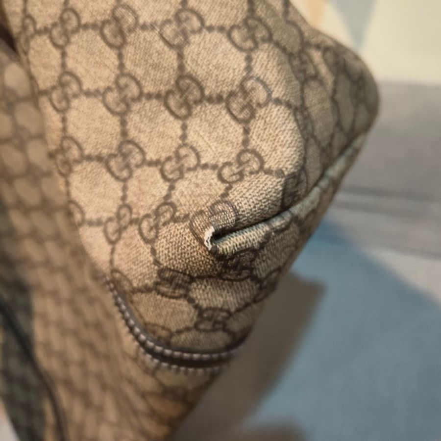 🔥年終狂降🔥【限時降價只到12/31(原7,800)】㊣✨GUCCI✨(附防塵袋)古馳 經典 老花 皮革 帆布 單肩背 托特包 文件包 商務包 媽媽包/雙G/二手包/保證正品🌳二手樹屋🌳-12