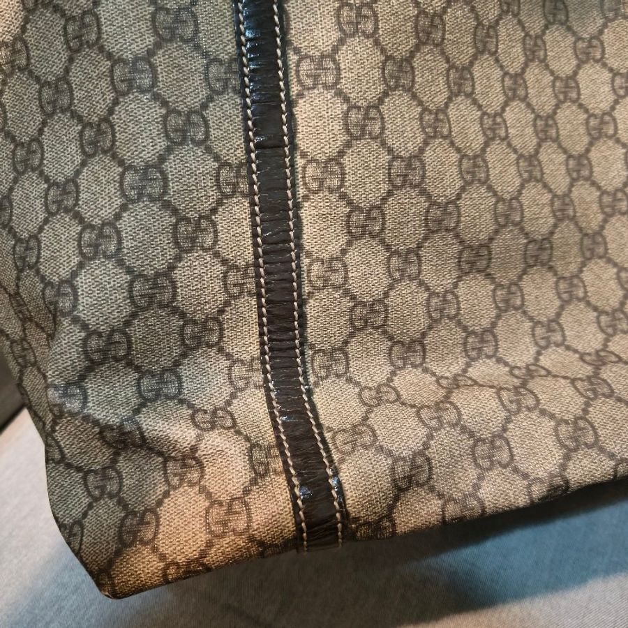 🔥年終狂降🔥【限時降價只到12/31(原7,800)】㊣✨GUCCI✨(附防塵袋)古馳 經典 老花 皮革 帆布 單肩背 托特包 文件包 商務包 媽媽包/雙G/二手包/保證正品🌳二手樹屋🌳-17