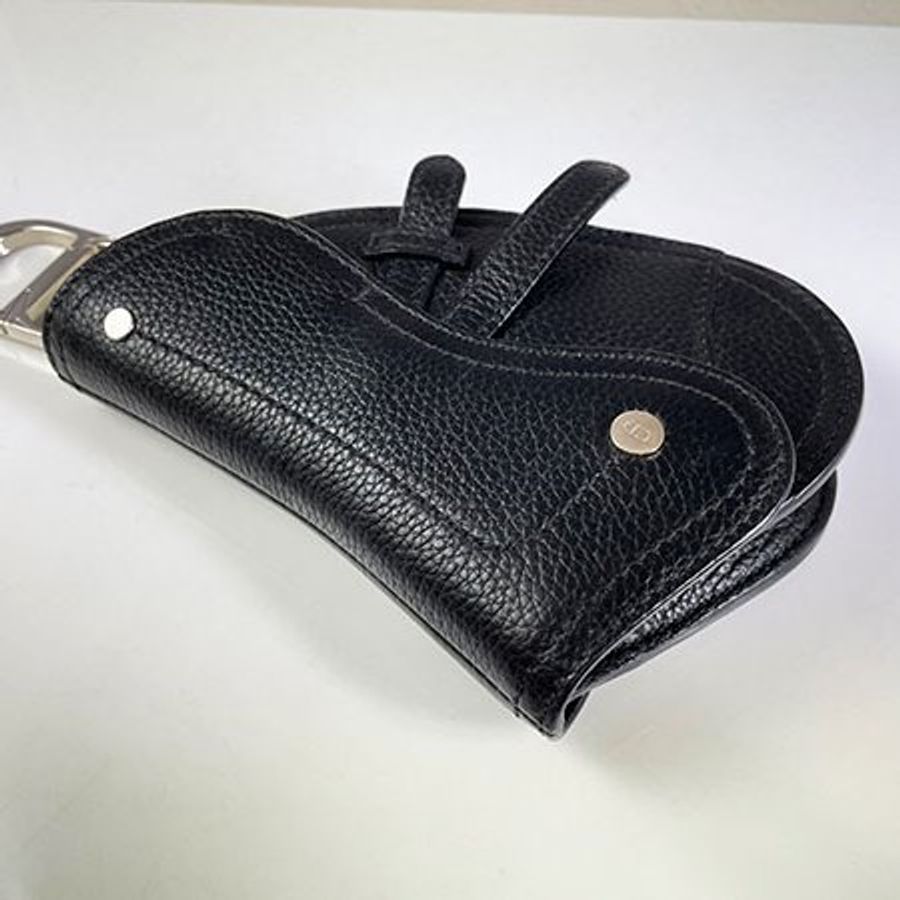 已售出* DIOR黑色牛皮 SADDLE KEYRING零錢鑰匙吊飾迷你小包-2