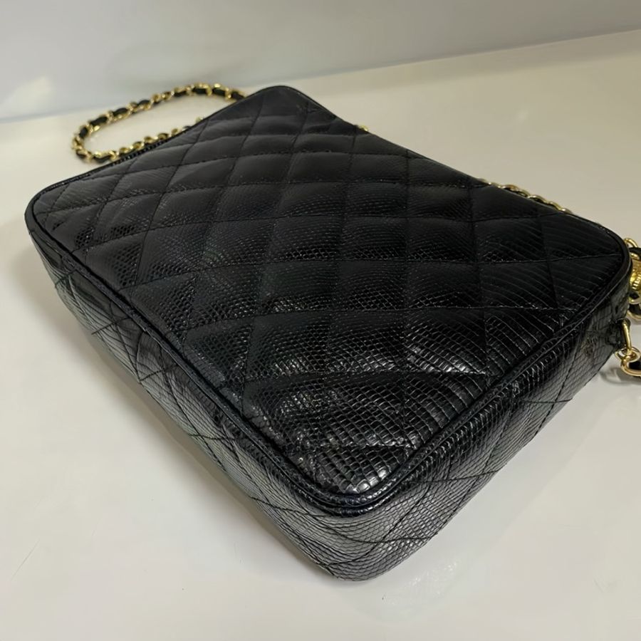 Chanel vintage 蜥蜴皮相機包-6