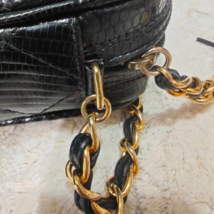 Chanel vintage 蜥蜴皮相機包-26