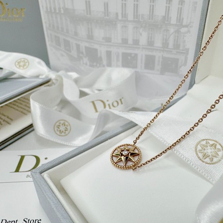 DIOR 18K鑽石八芒星羅盤項鏈-1