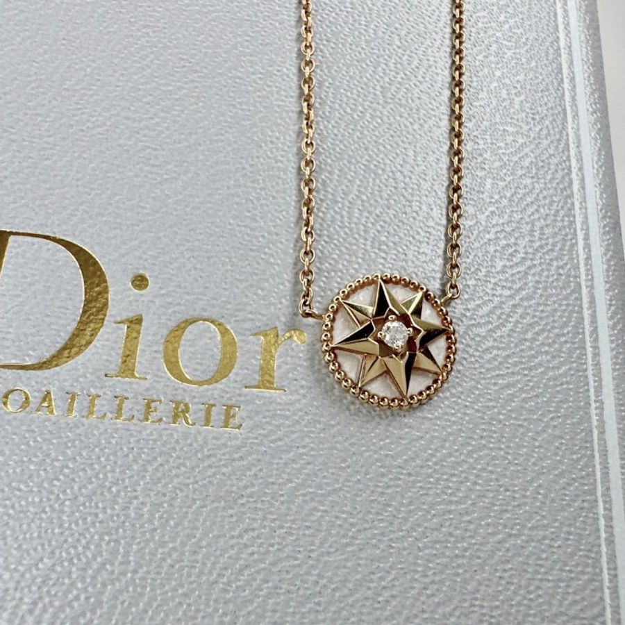 DIOR 18K鑽石八芒星羅盤項鏈-2