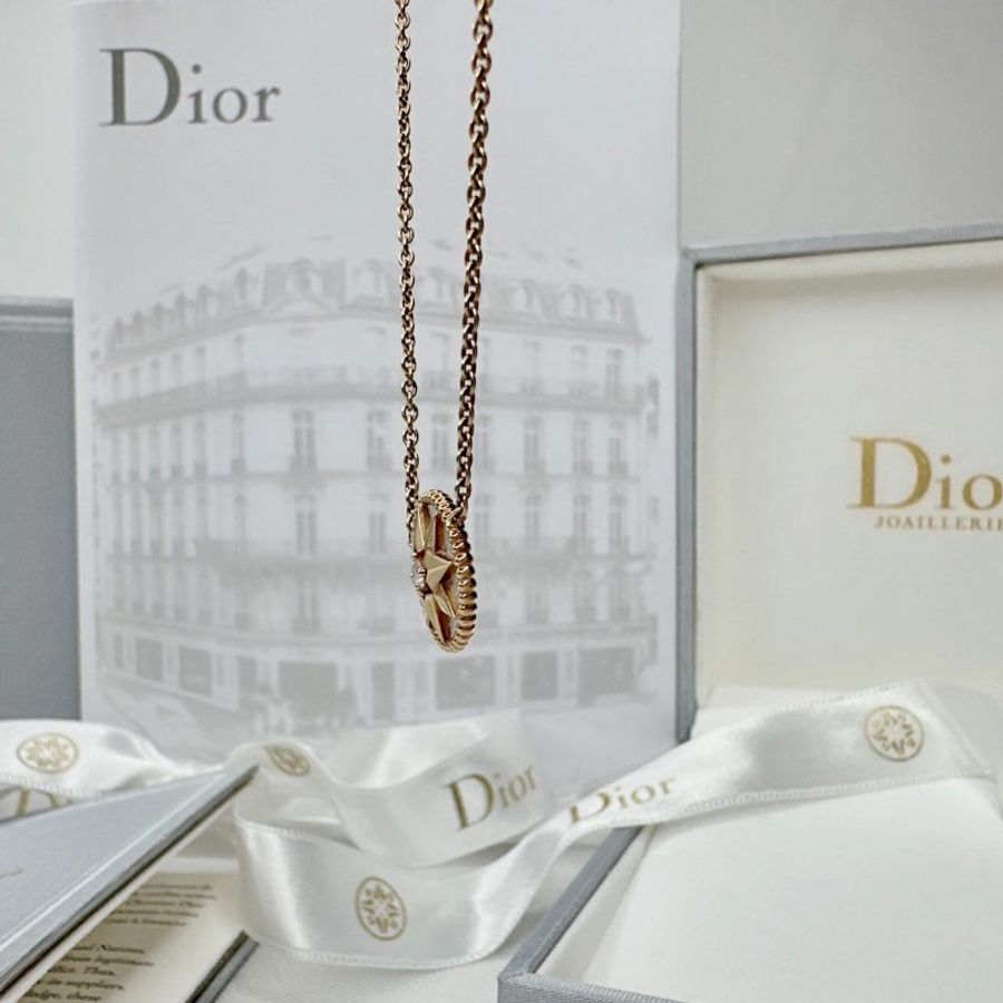 DIOR 18K鑽石八芒星羅盤項鏈-3