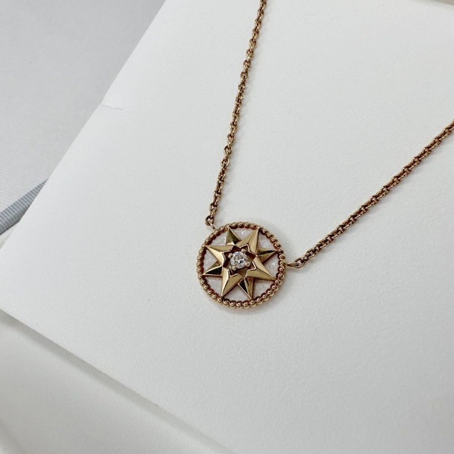 DIOR 18K鑽石八芒星羅盤項鏈-6