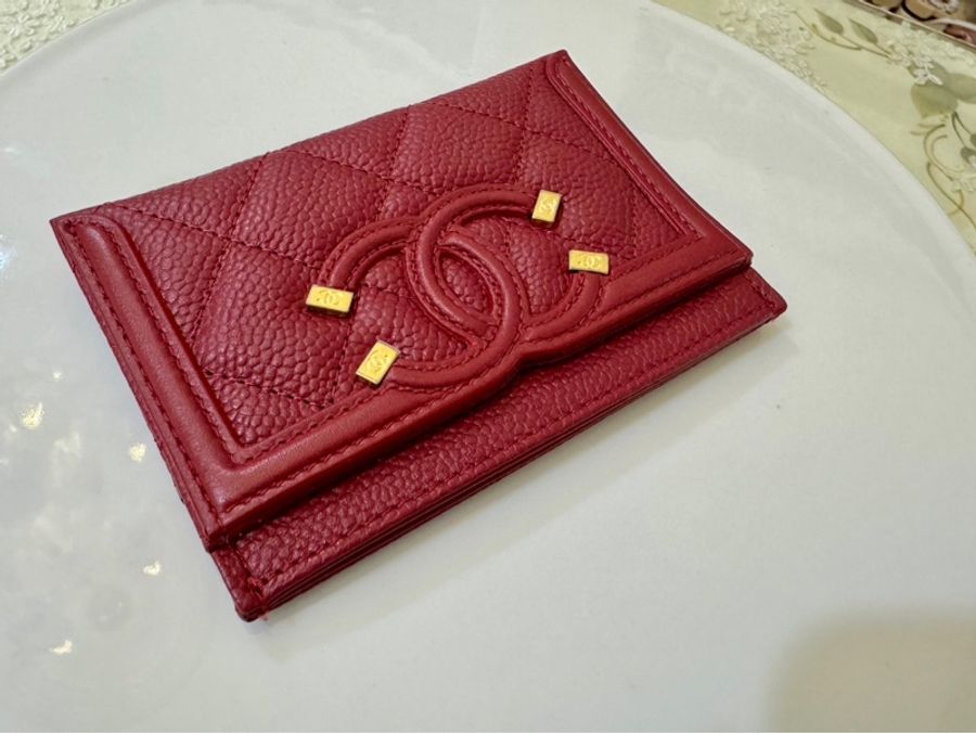 Chanel filigree vanity系列 卡片夾～紅色-2