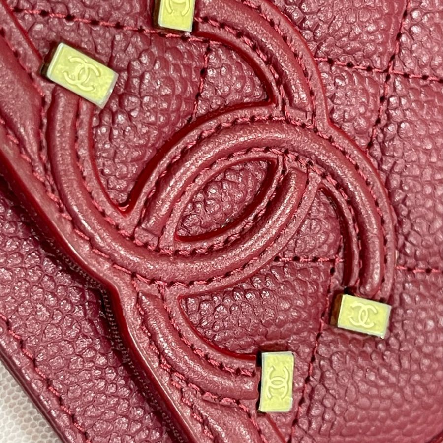 Chanel filigree vanity系列 卡片夾～紅色-19