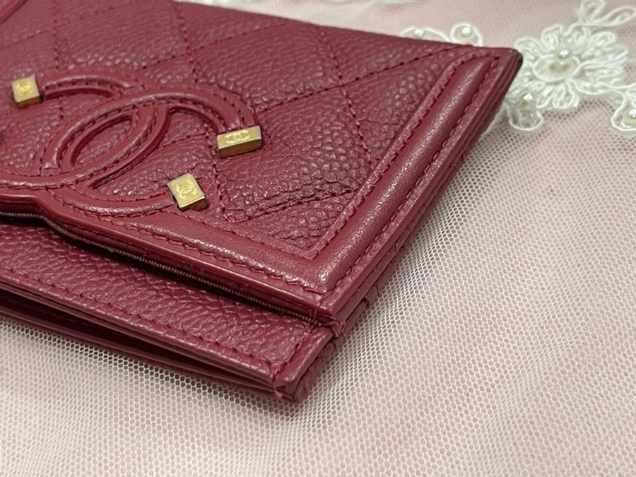 Chanel filigree vanity系列 卡片夾～紅色-20