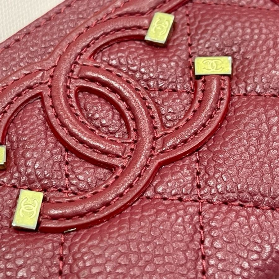Chanel filigree vanity系列 卡片夾～紅色-24