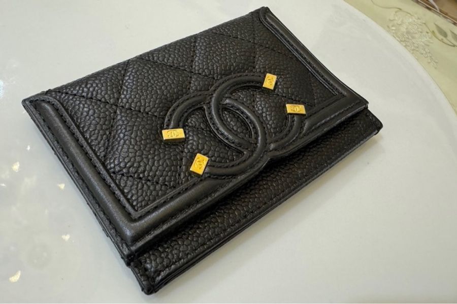 Chanel filigree vanity系列 卡片夾～黑色-6