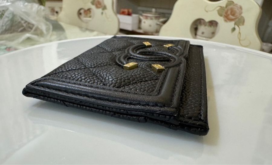 Chanel filigree vanity系列 卡片夾～黑色-12