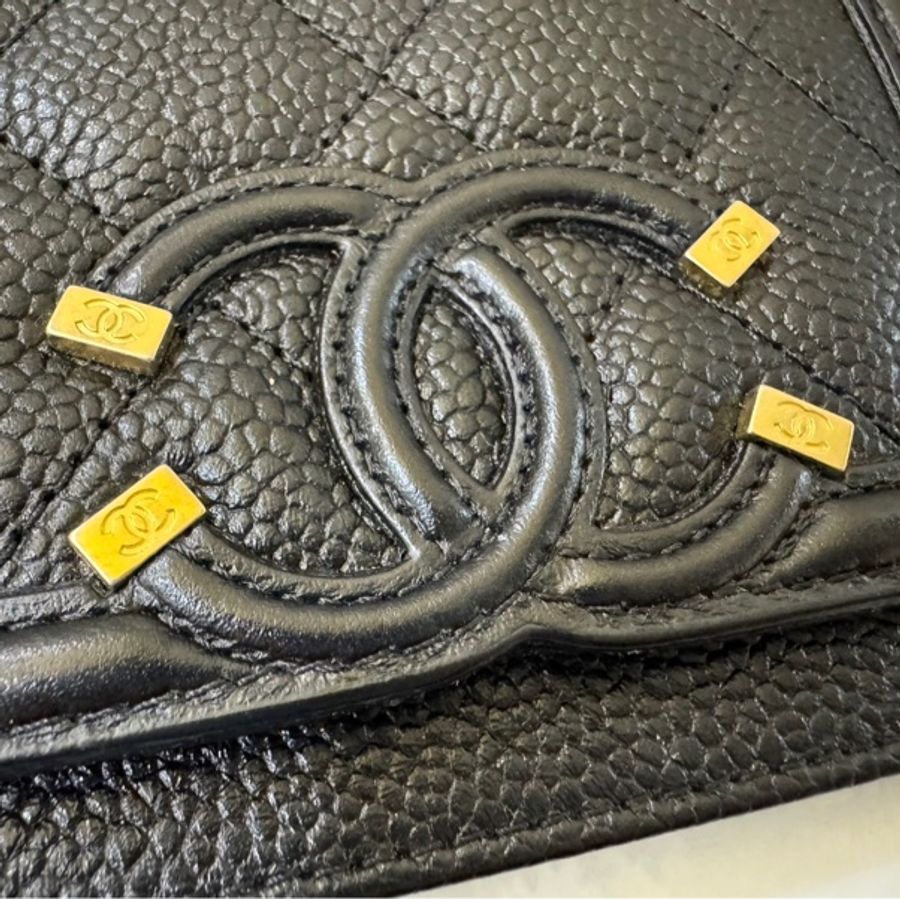 Chanel filigree vanity系列 卡片夾～黑色-24
