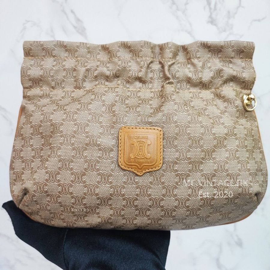 CELINE Vintage Macadam Pouch 中古 老花 餃子包-1