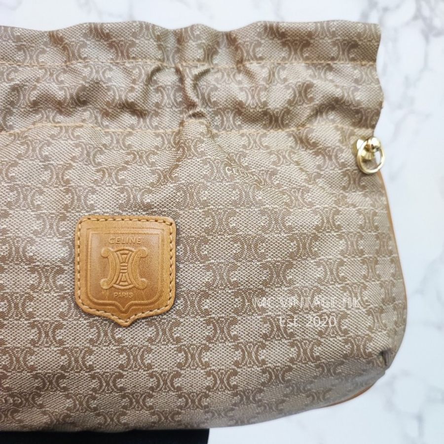 CELINE Vintage Macadam Pouch 中古 老花 餃子包-3