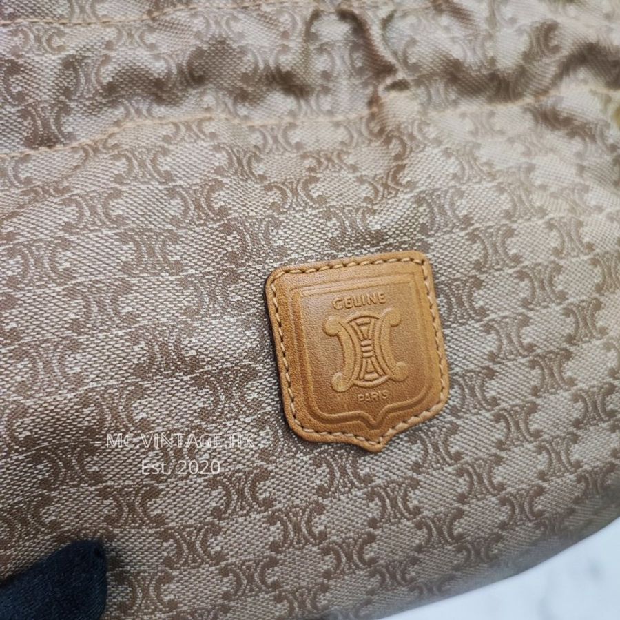 CELINE Vintage Macadam Pouch 中古 老花 餃子包-7