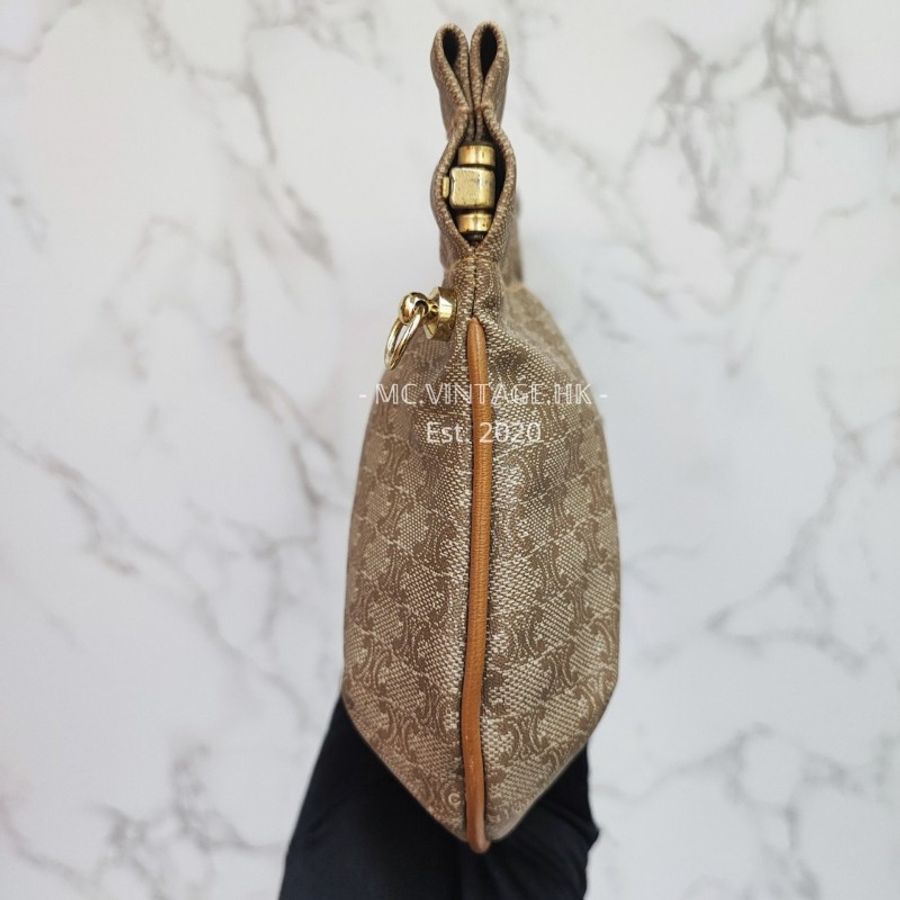 CELINE Vintage Macadam Pouch 中古 老花 餃子包-9