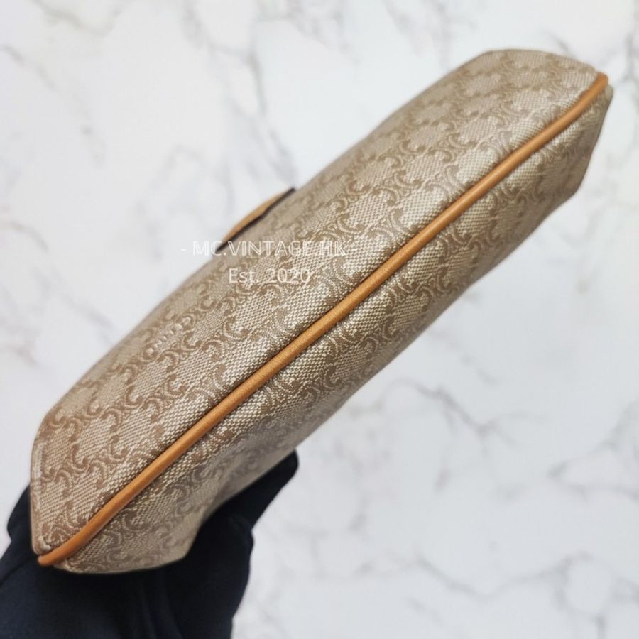 CELINE Vintage Macadam Pouch 中古 老花 餃子包-12