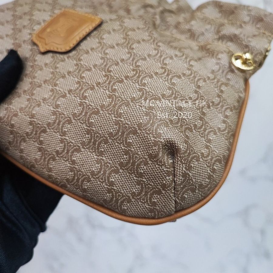 CELINE Vintage Macadam Pouch 中古 老花 餃子包-16