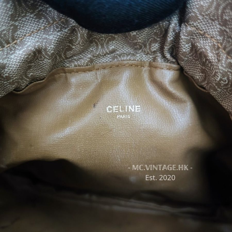 CELINE Vintage Macadam Pouch 中古 老花 餃子包-23