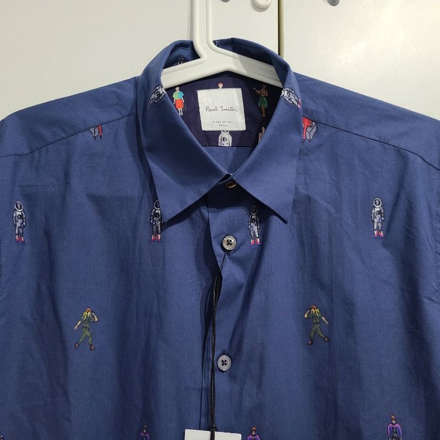 [全新正品] 義大利製 Paul Smith People Motif 小人物襯衫 印花襯衫 圖騰襯衫 S號~-1