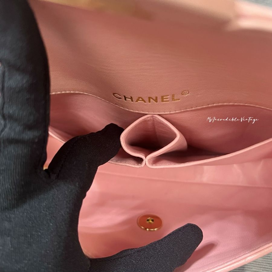 Chanel 粉紅色冰格腋下包-30