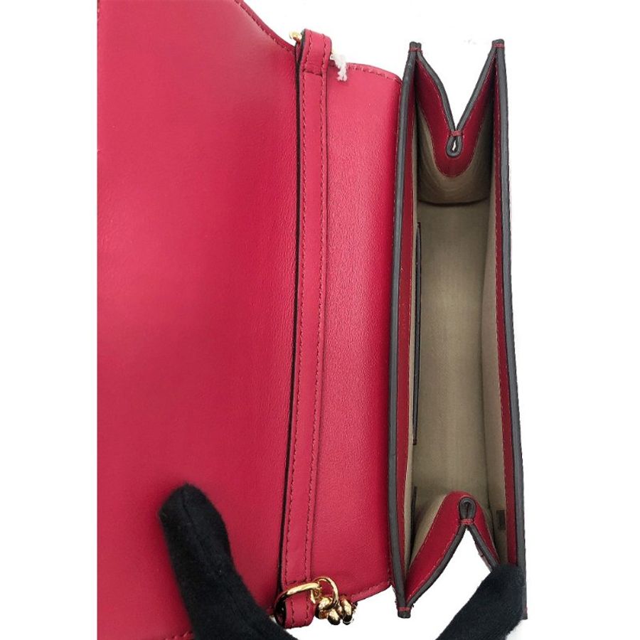 Chloe 品牌C logo 鱷魚紋牛皮手拿/斜背包(紅)-5