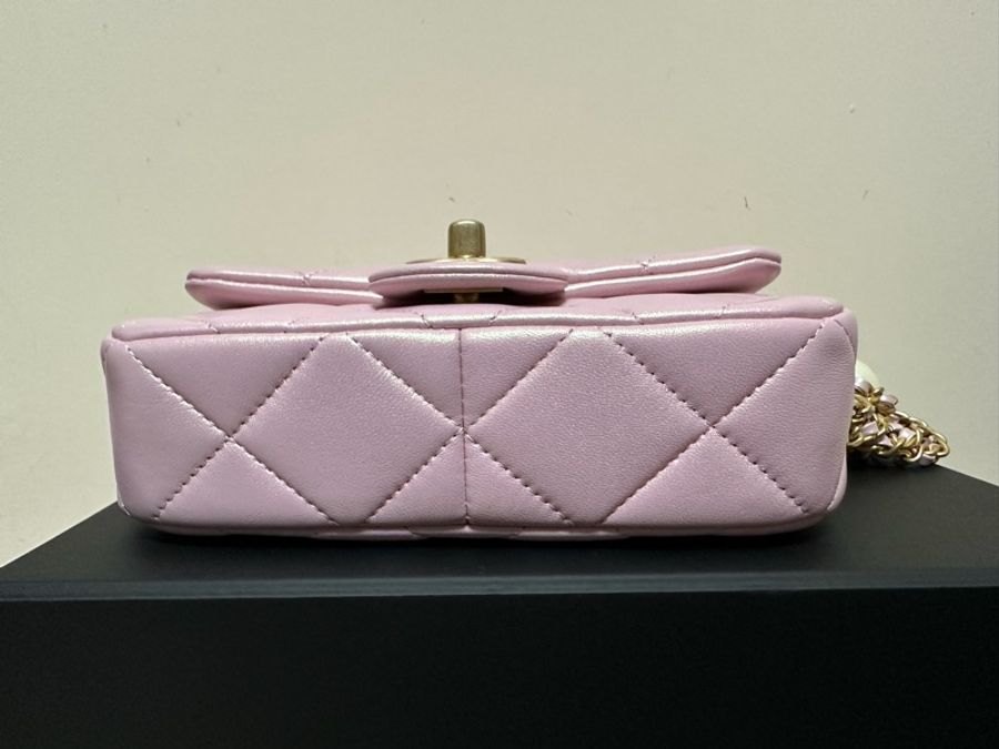 Chanel 雙珍珠調節扣 珠光粉紅色flap bag-5