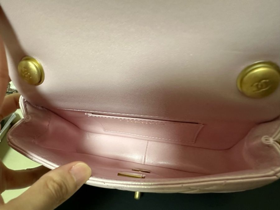 Chanel 雙珍珠調節扣 珠光粉紅色flap bag-10